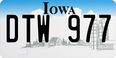 IA license plate DTW977