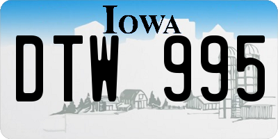 IA license plate DTW995