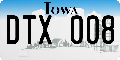 IA license plate DTX008