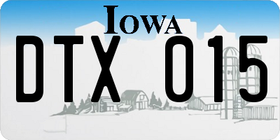 IA license plate DTX015