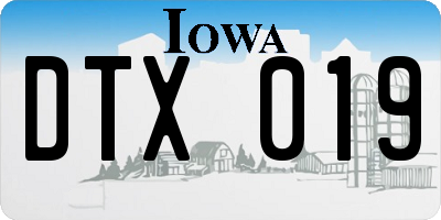 IA license plate DTX019