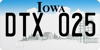 IA license plate DTX025