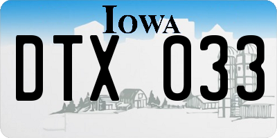 IA license plate DTX033