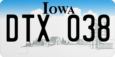 IA license plate DTX038