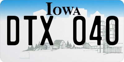 IA license plate DTX040