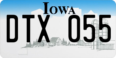 IA license plate DTX055