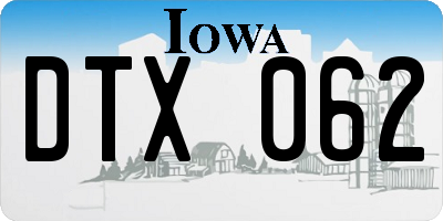 IA license plate DTX062