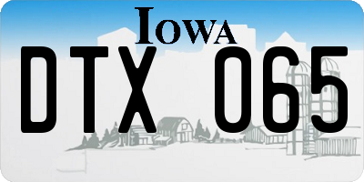 IA license plate DTX065