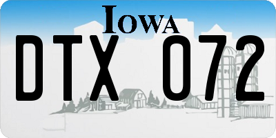 IA license plate DTX072