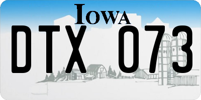 IA license plate DTX073