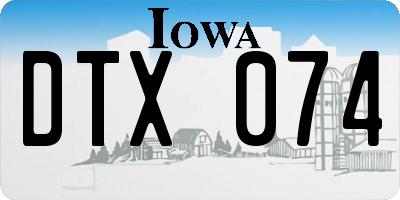 IA license plate DTX074