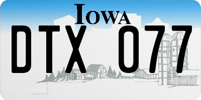 IA license plate DTX077