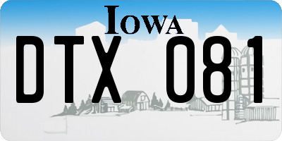 IA license plate DTX081
