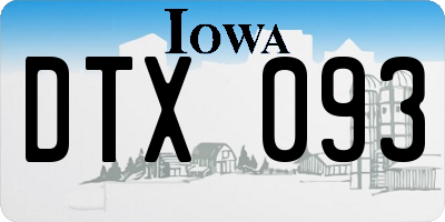 IA license plate DTX093