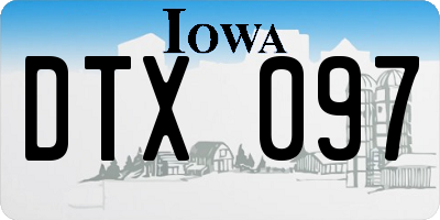 IA license plate DTX097
