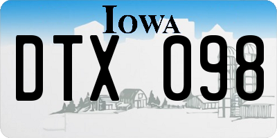 IA license plate DTX098