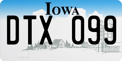 IA license plate DTX099