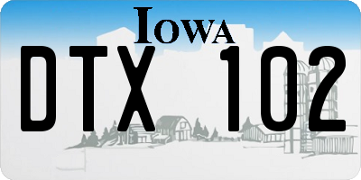 IA license plate DTX102