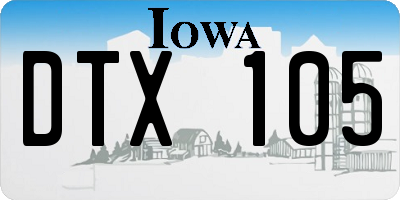 IA license plate DTX105