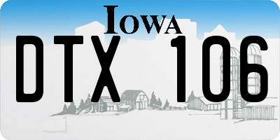 IA license plate DTX106