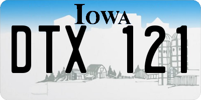 IA license plate DTX121