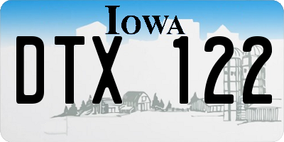 IA license plate DTX122