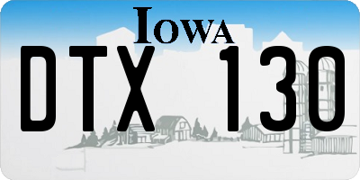 IA license plate DTX130