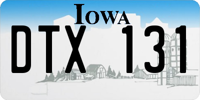 IA license plate DTX131