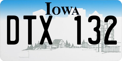 IA license plate DTX132