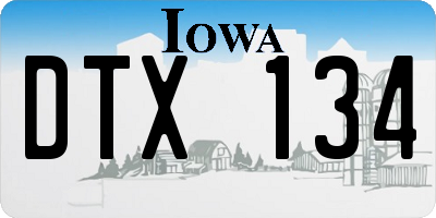 IA license plate DTX134
