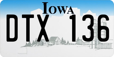 IA license plate DTX136