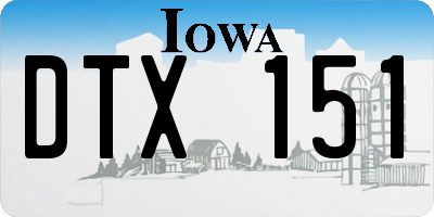 IA license plate DTX151