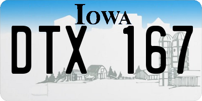 IA license plate DTX167
