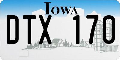 IA license plate DTX170