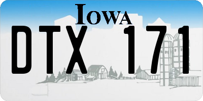 IA license plate DTX171