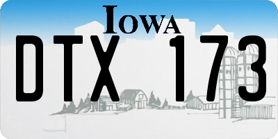 IA license plate DTX173