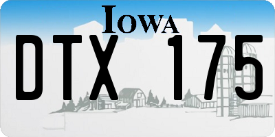 IA license plate DTX175