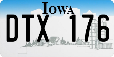 IA license plate DTX176