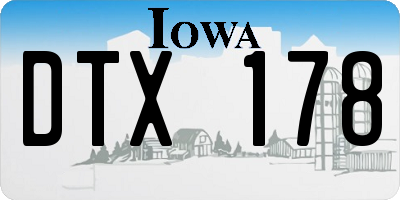 IA license plate DTX178
