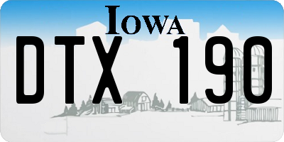 IA license plate DTX190
