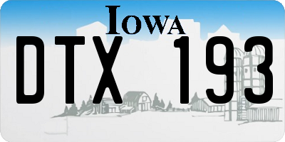 IA license plate DTX193