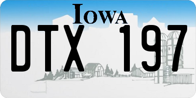 IA license plate DTX197