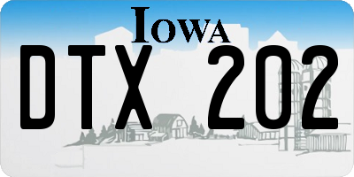 IA license plate DTX202