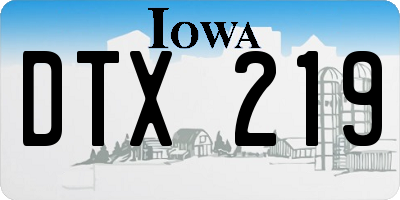 IA license plate DTX219