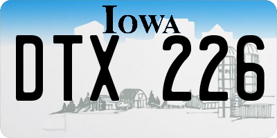 IA license plate DTX226