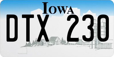 IA license plate DTX230