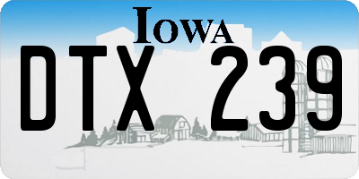 IA license plate DTX239