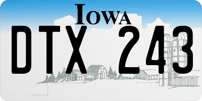 IA license plate DTX243