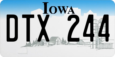 IA license plate DTX244