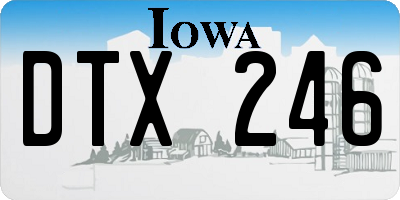 IA license plate DTX246